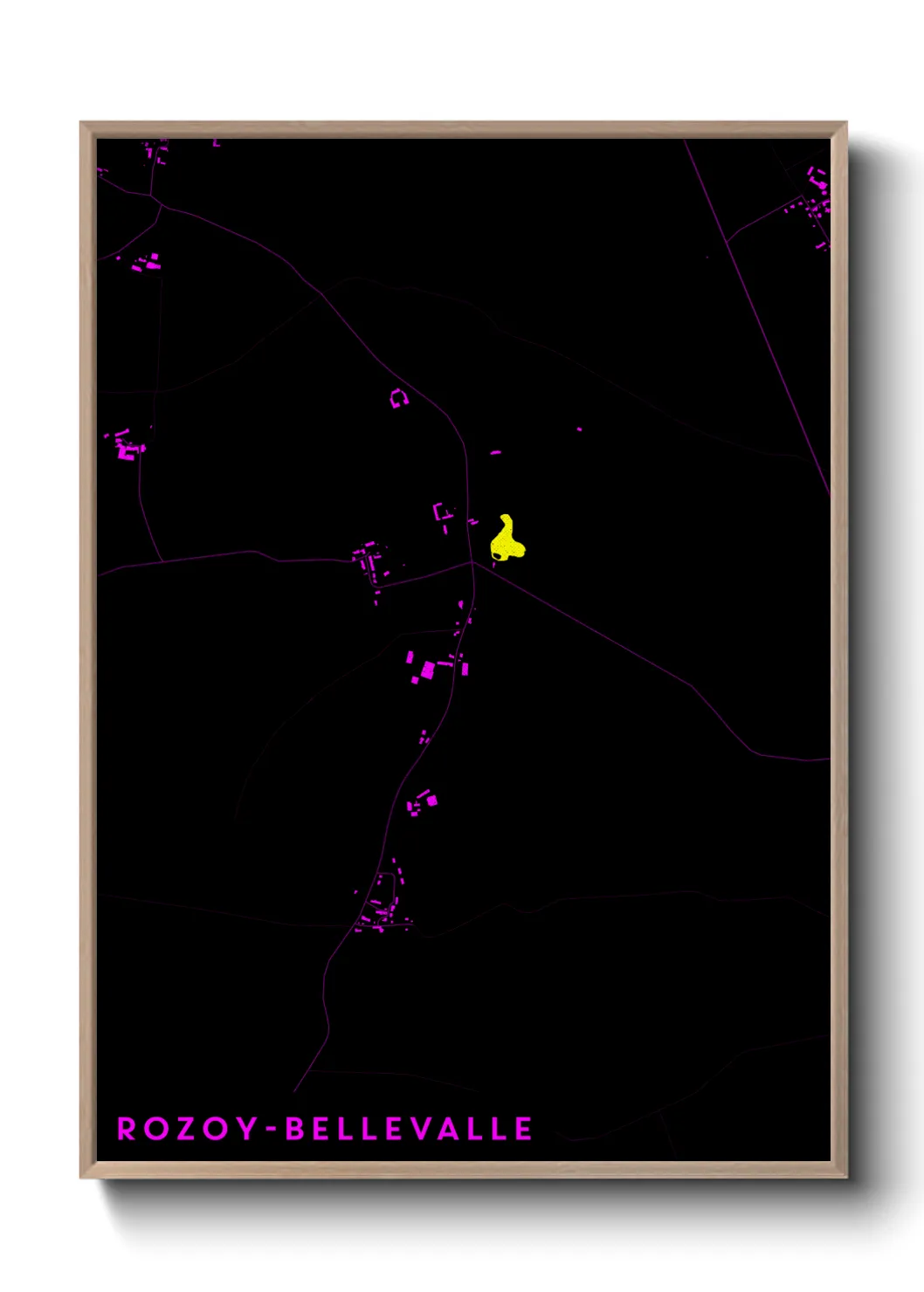 Une affiche de carte sur Rozoy-Bellevalle