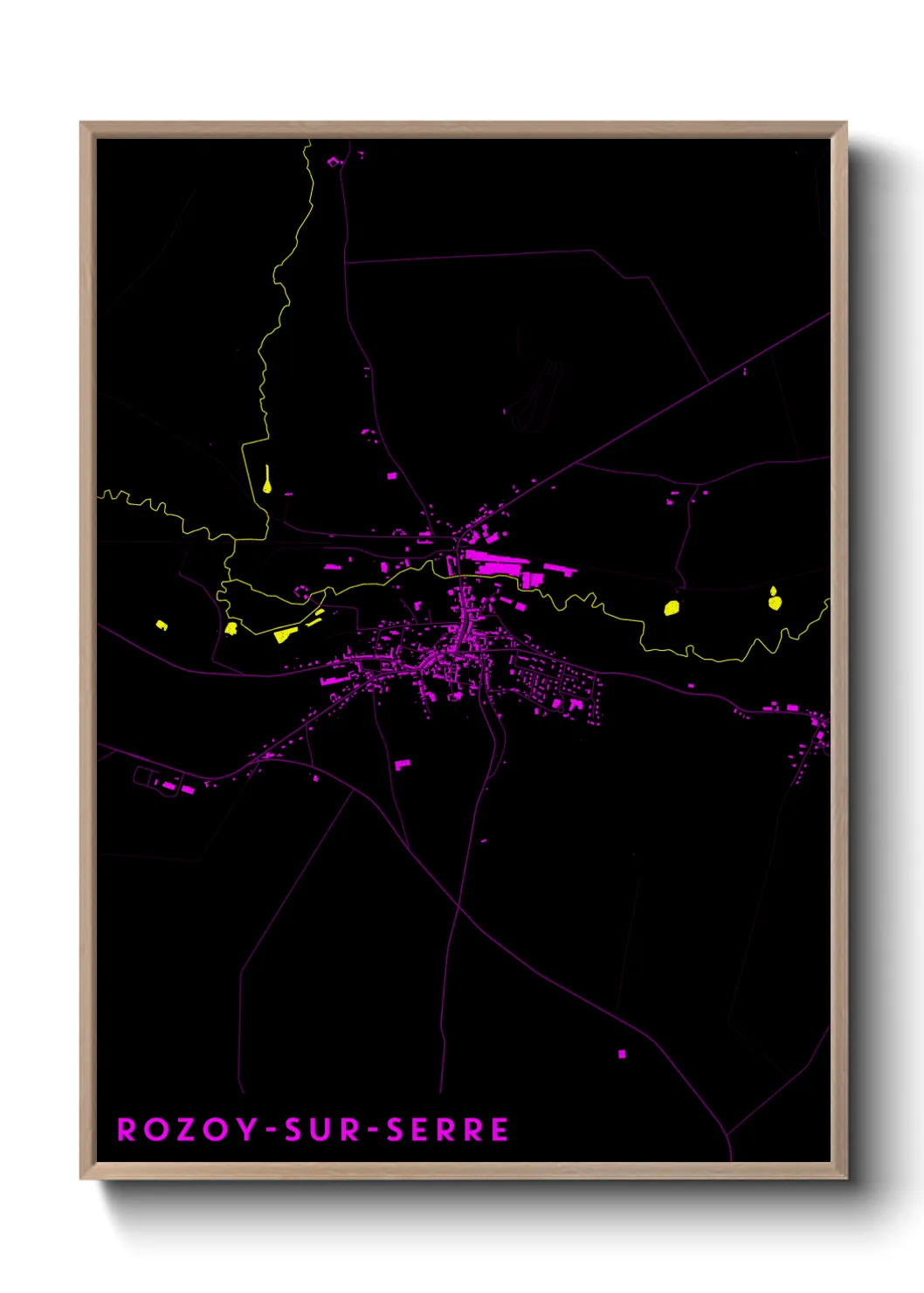 Une affiche de carte sur Rozoy-sur-Serre