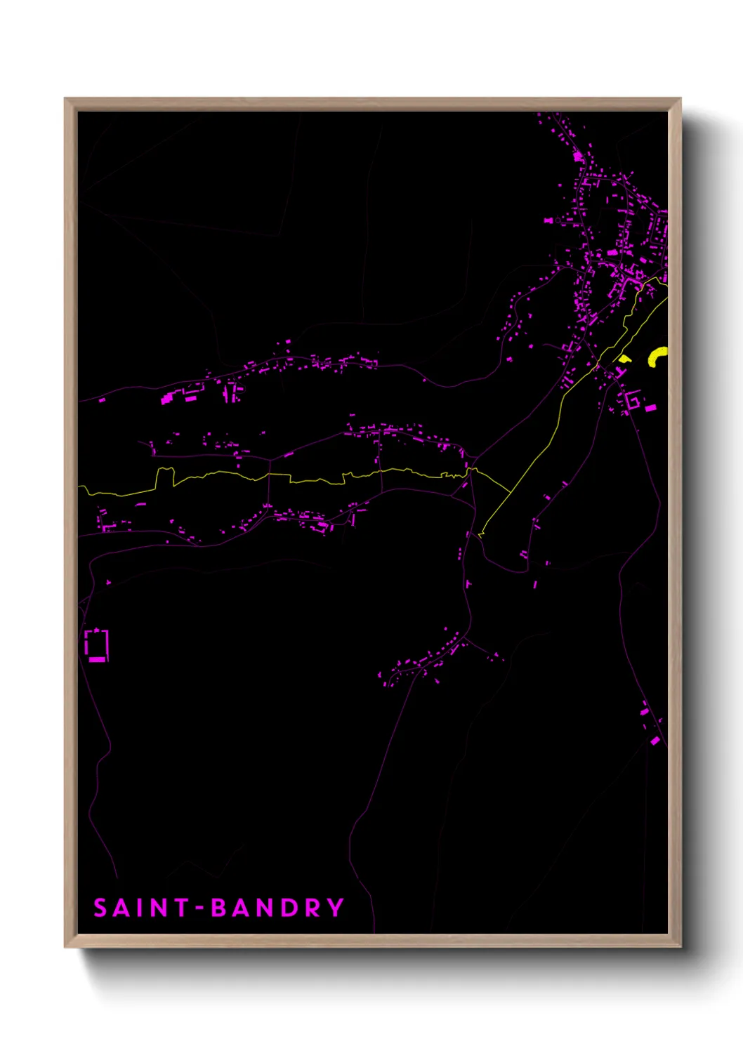 Une affiche de carte sur Saint-Bandry