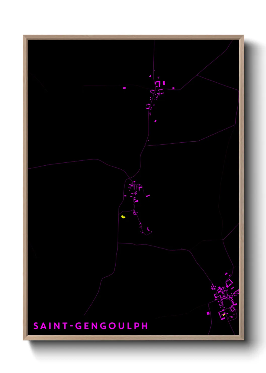 Une affiche de carte sur Saint-Gengoulph