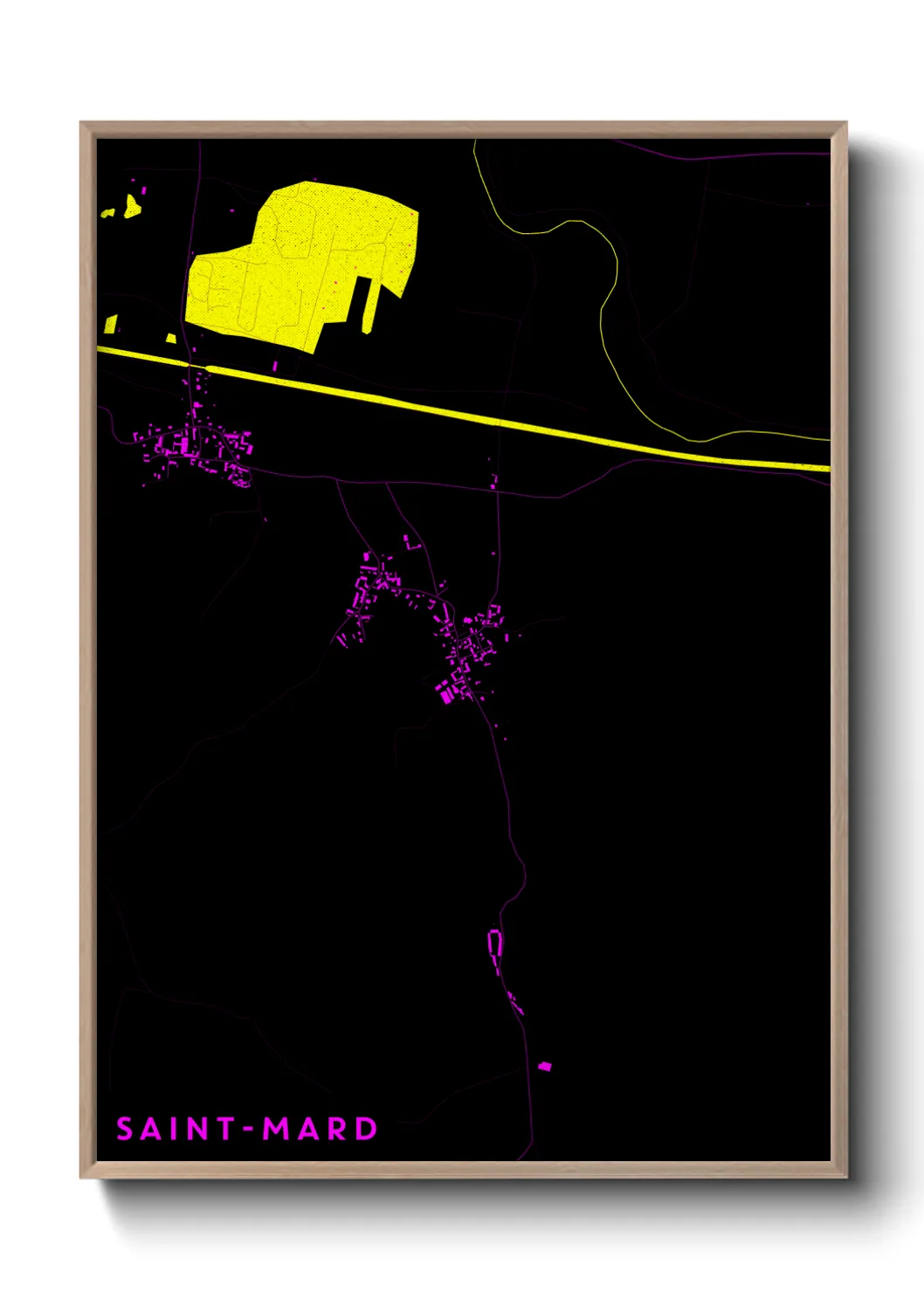 Une affiche de carte sur Saint-Mard