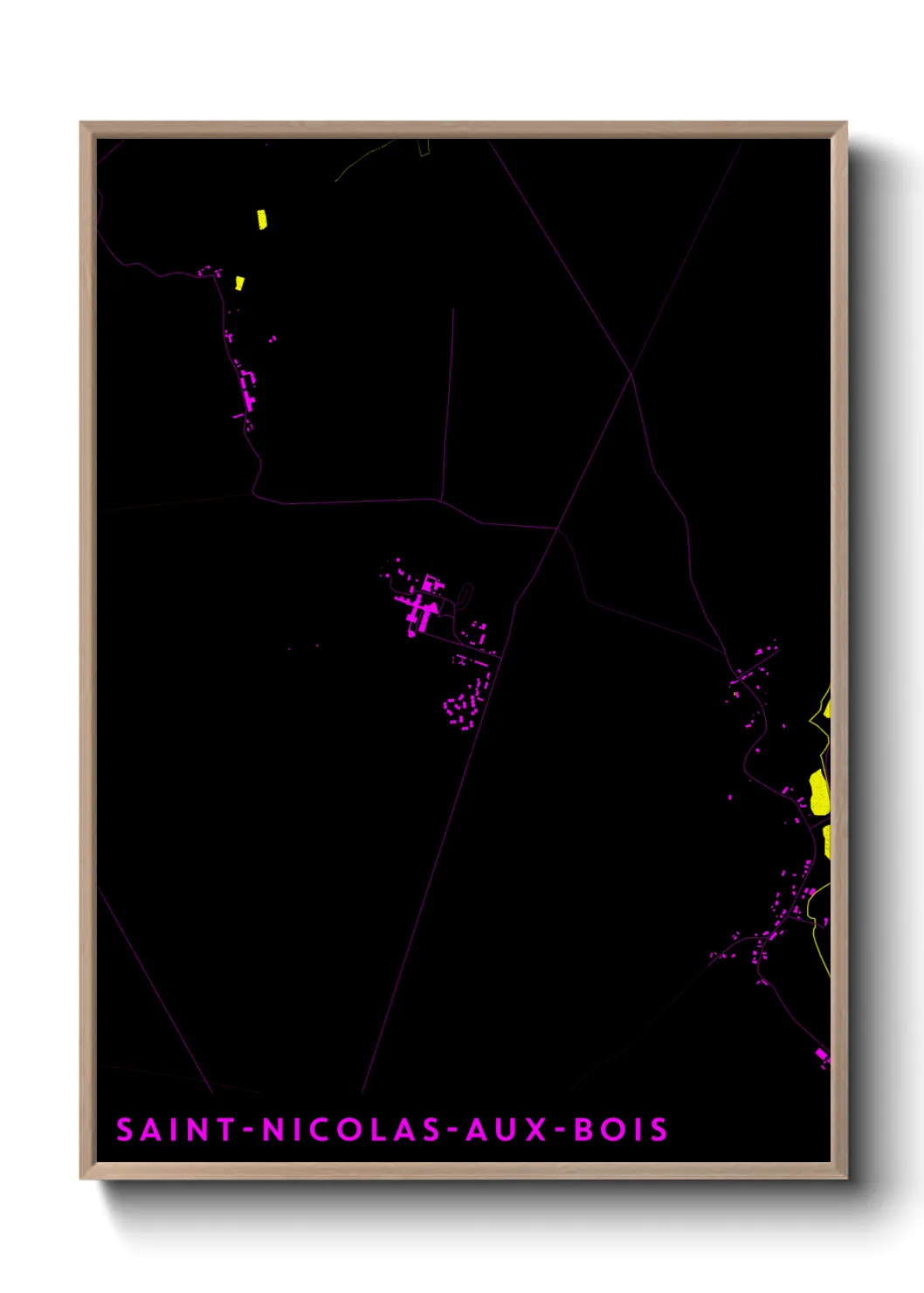Une affiche de carte sur Saint-Nicolas-aux-Bois