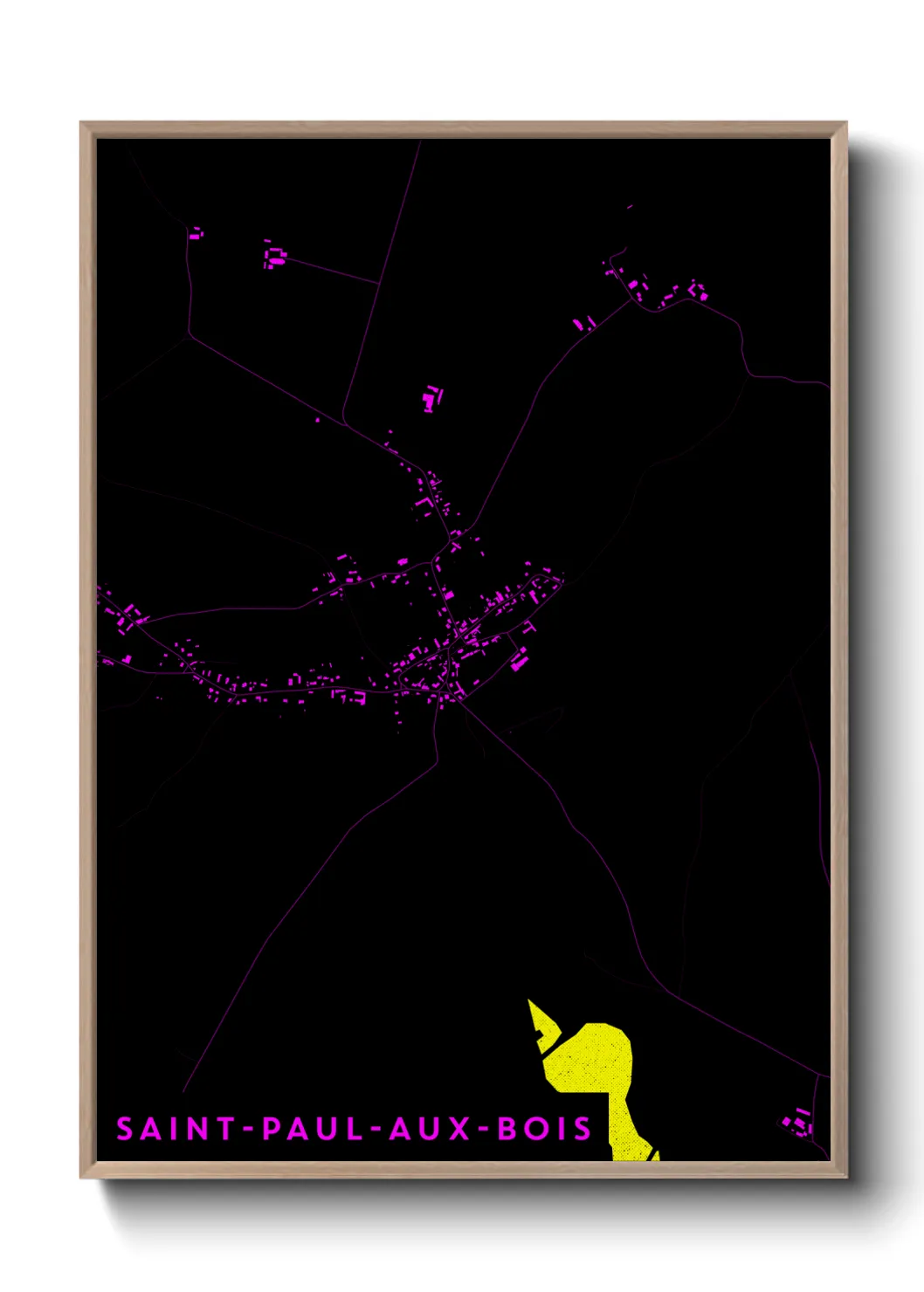 Une affiche de carte sur Saint-Paul-aux-Bois
