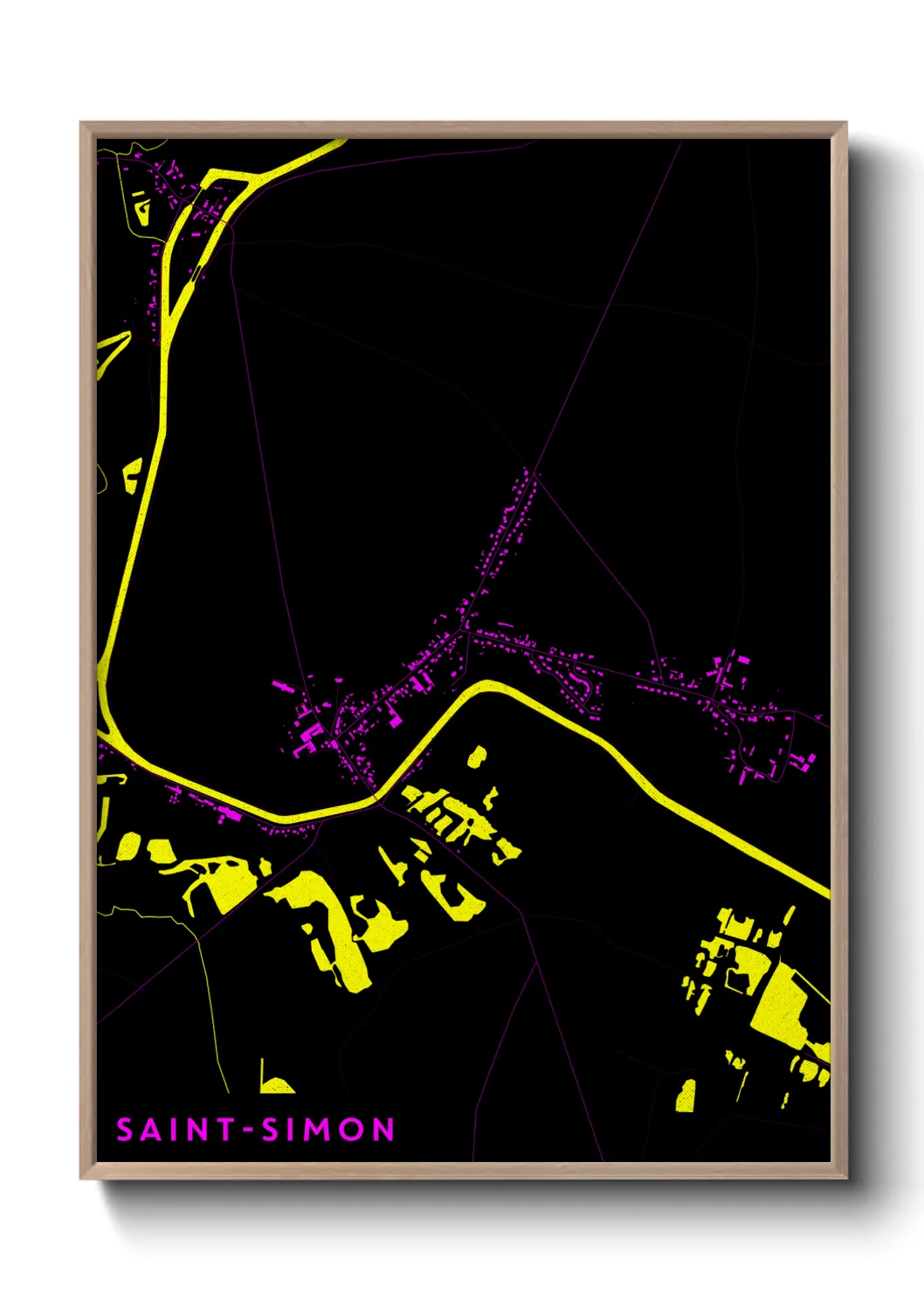 Une affiche de carte sur Saint-Simon