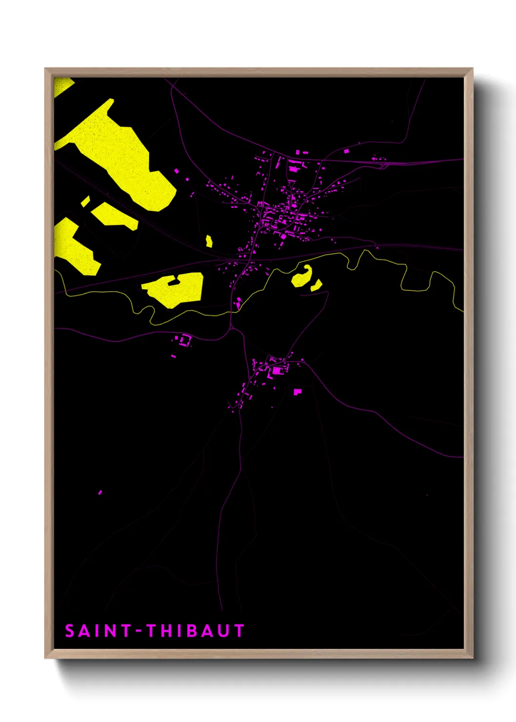 Une affiche de carte sur Saint-Thibaut