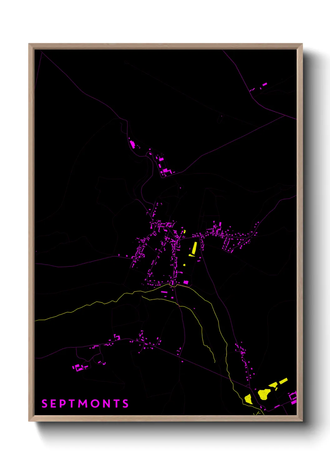 Une affiche de carte sur Septmonts