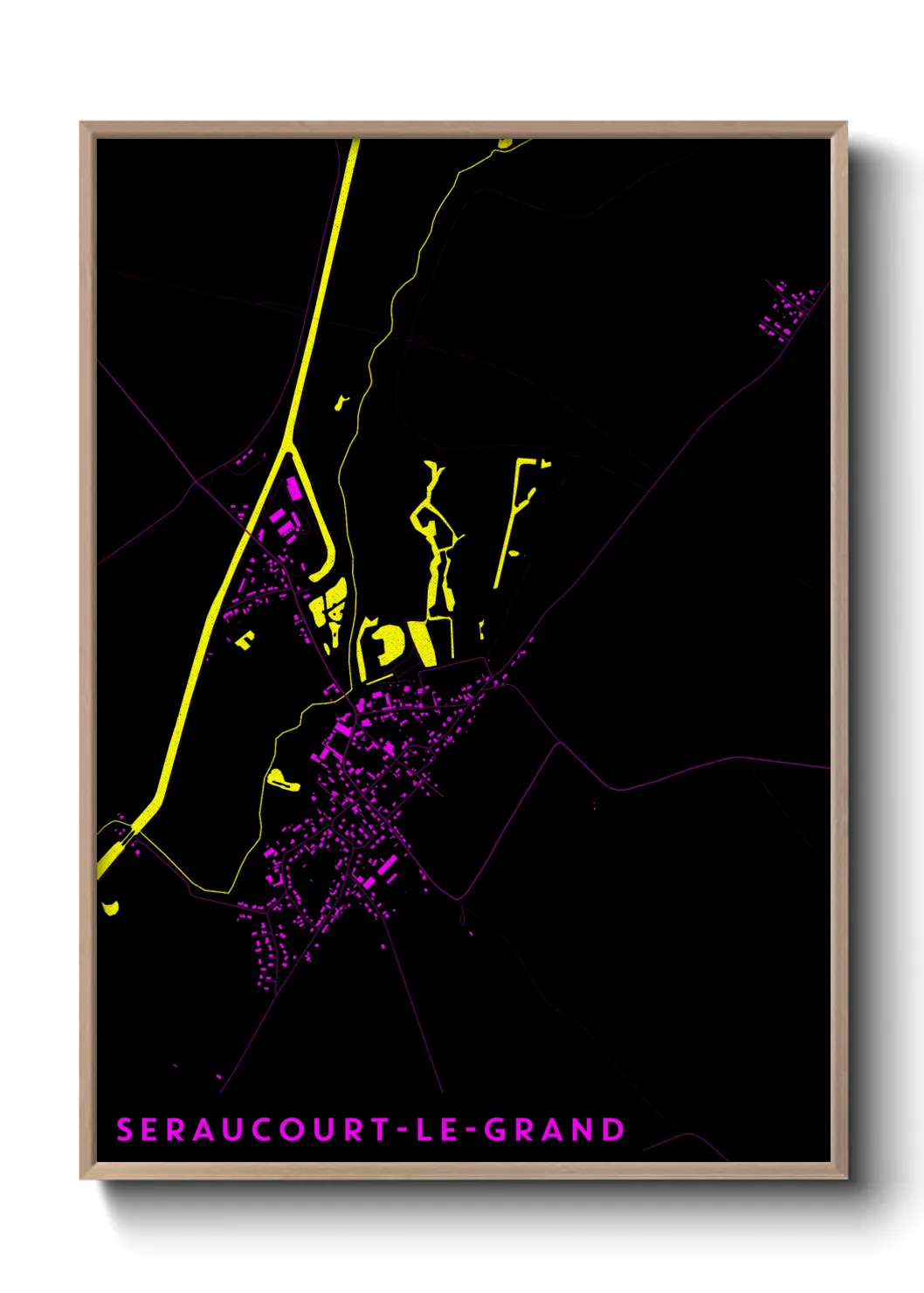 Une affiche de carte sur Seraucourt-le-Grand