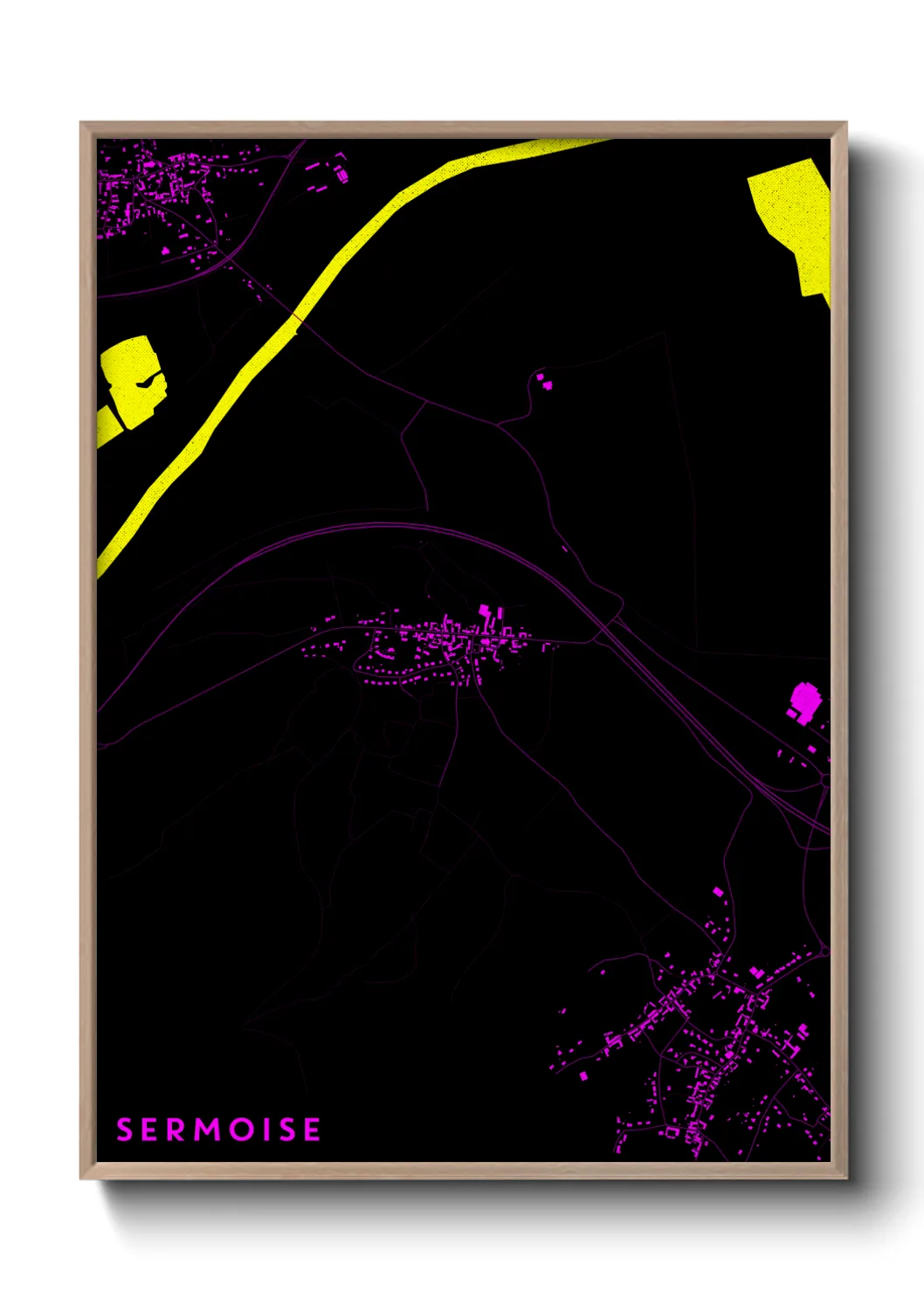 Une affiche de carte sur Sermoise