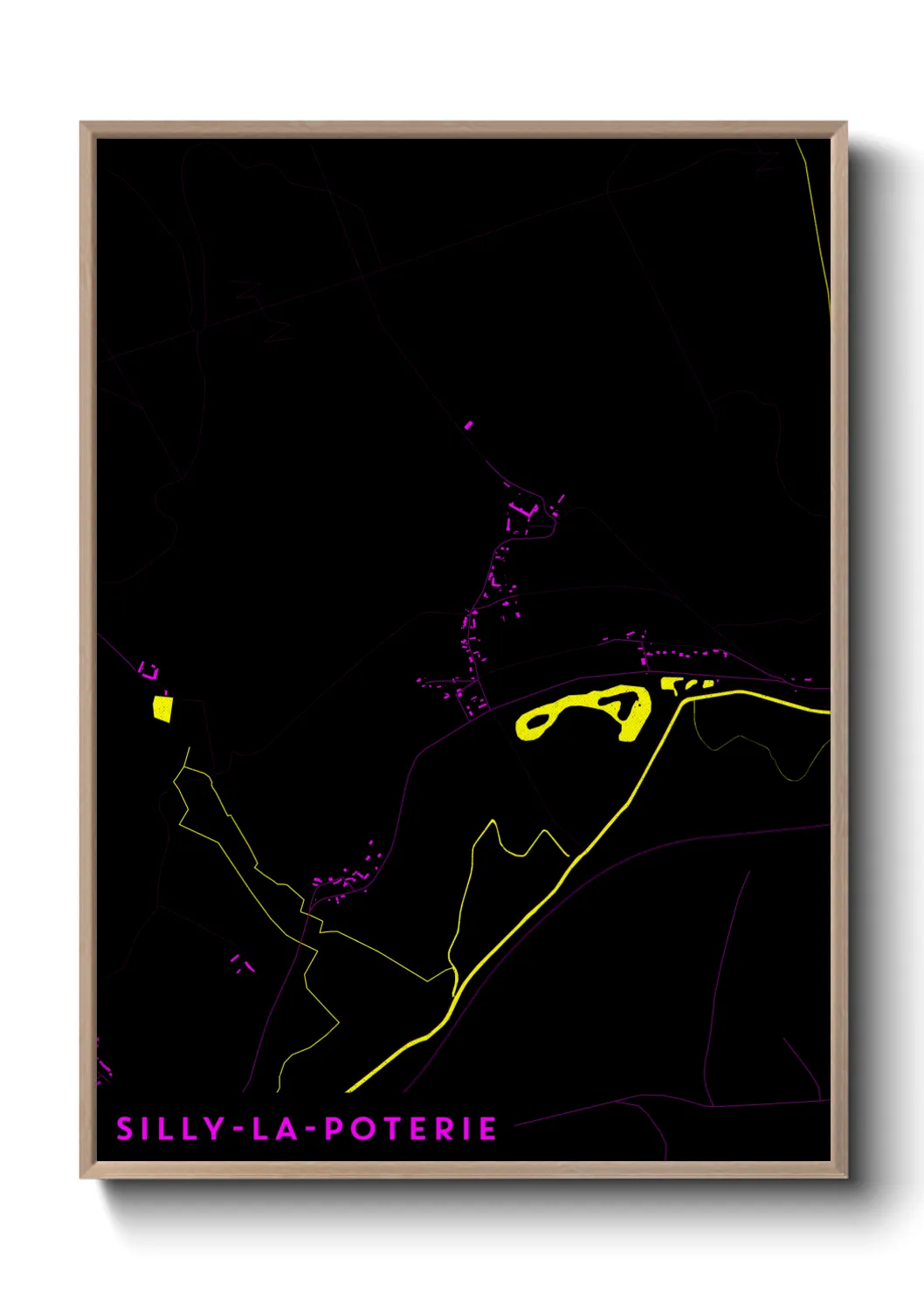 Une affiche de carte sur Silly-la-Poterie