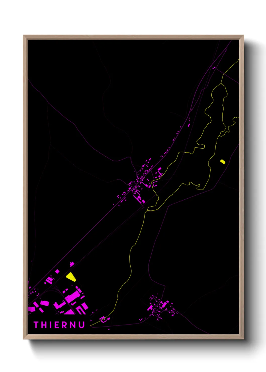 Une affiche de carte sur Thiernu