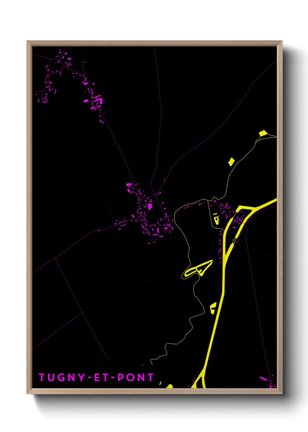 Une affiche de carte sur Tugny-et-Pont