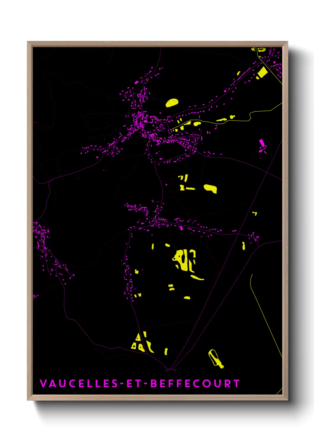 Une affiche de carte sur Vaucelles-et-Beffecourt