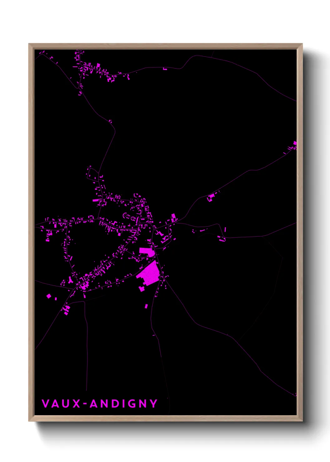 Une affiche de carte sur Vaux-Andigny