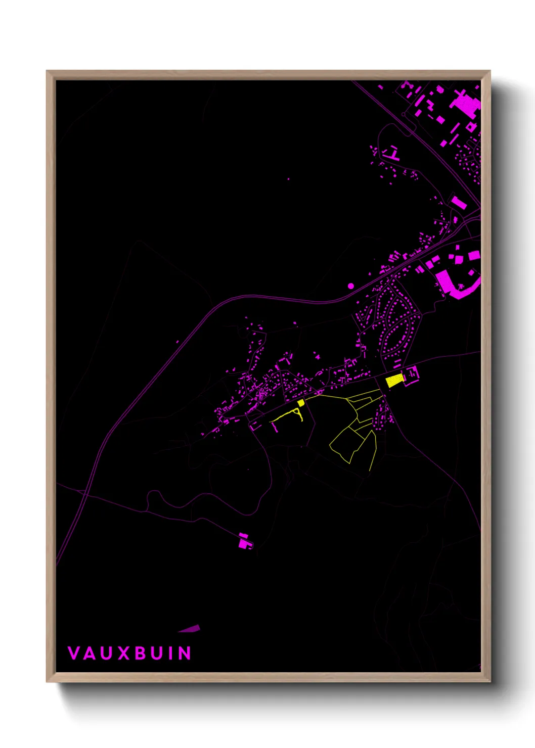 Une affiche de carte sur Vauxbuin