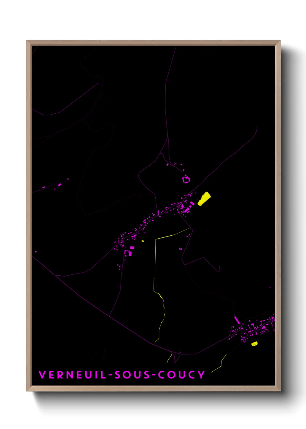 Une affiche de carte sur Verneuil-sous-Coucy
