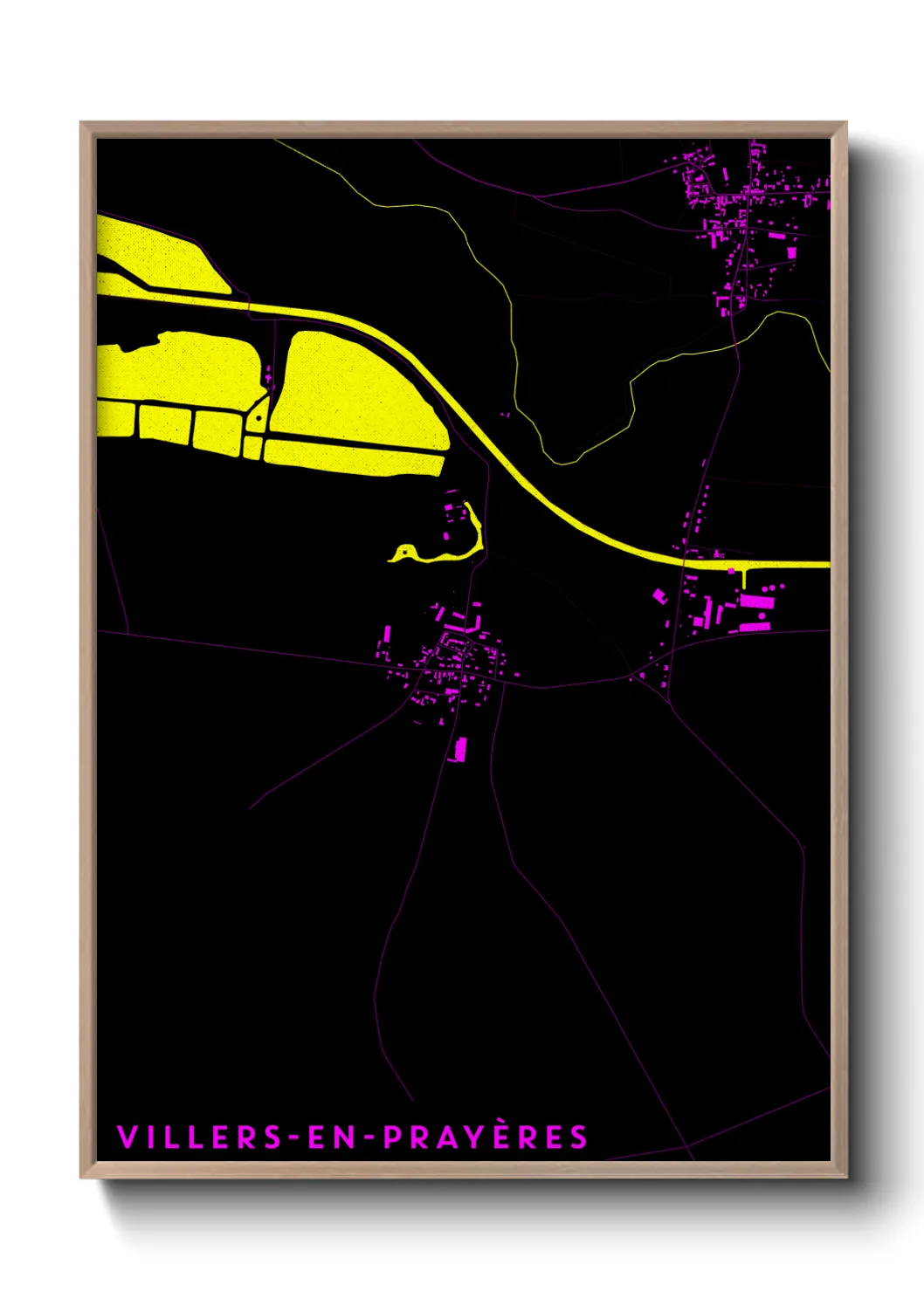 Une affiche de carte sur Villers-en-Prayères