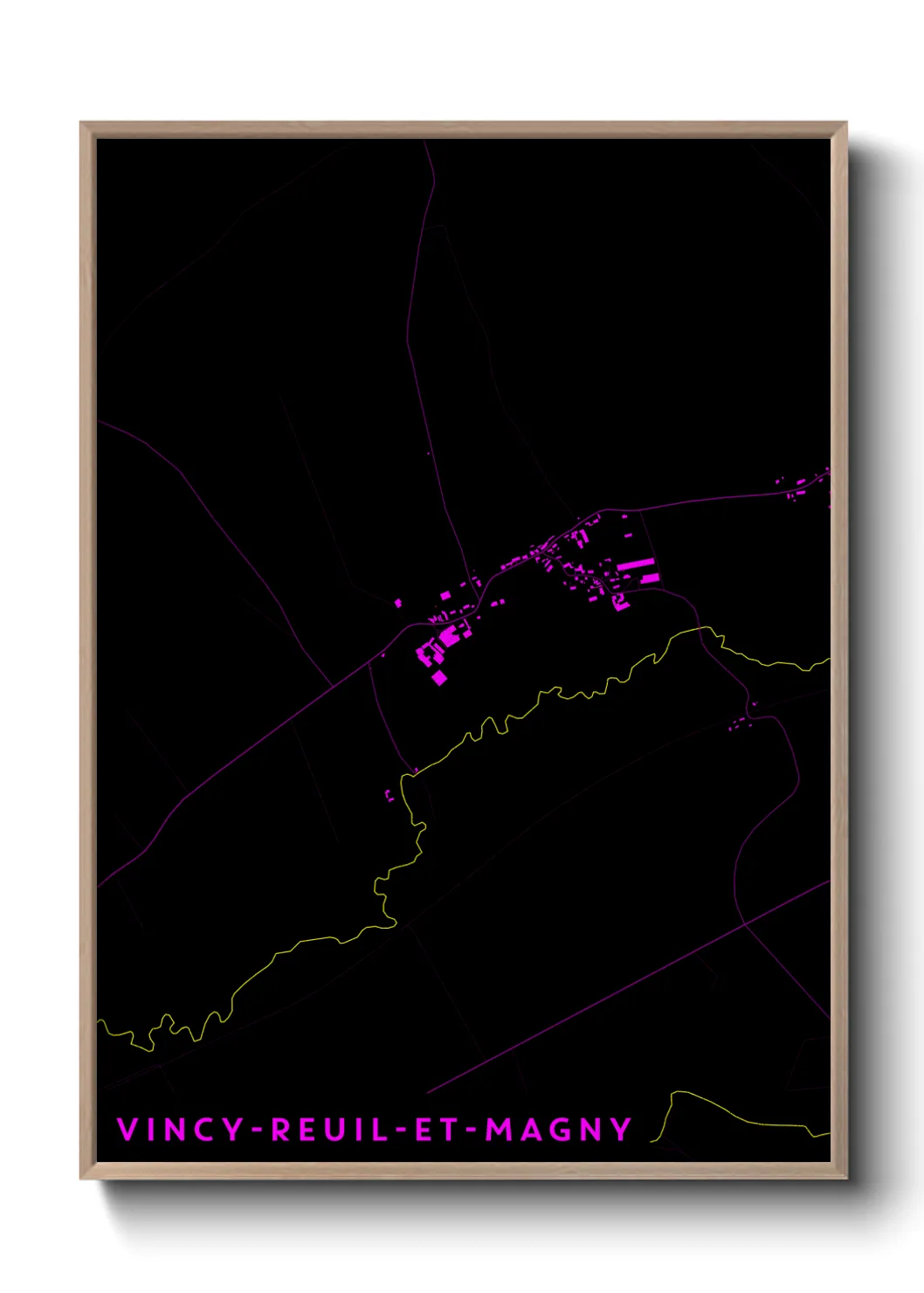 Une affiche de carte sur Vincy-Reuil-et-Magny