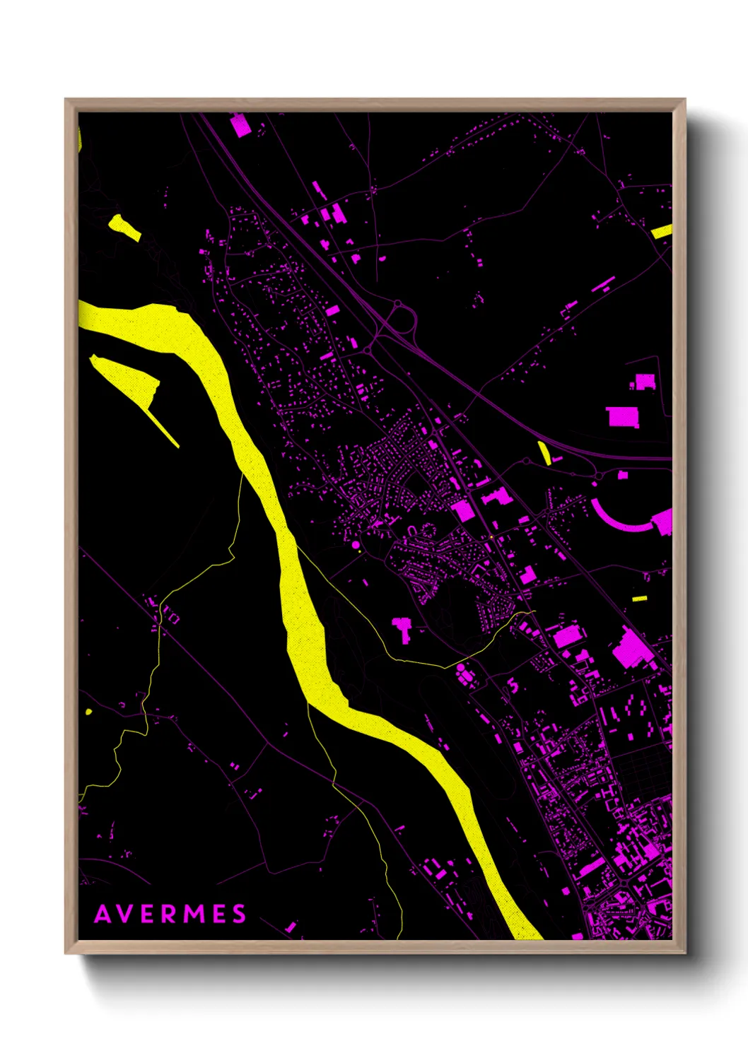 Une affiche de carte sur Avermes