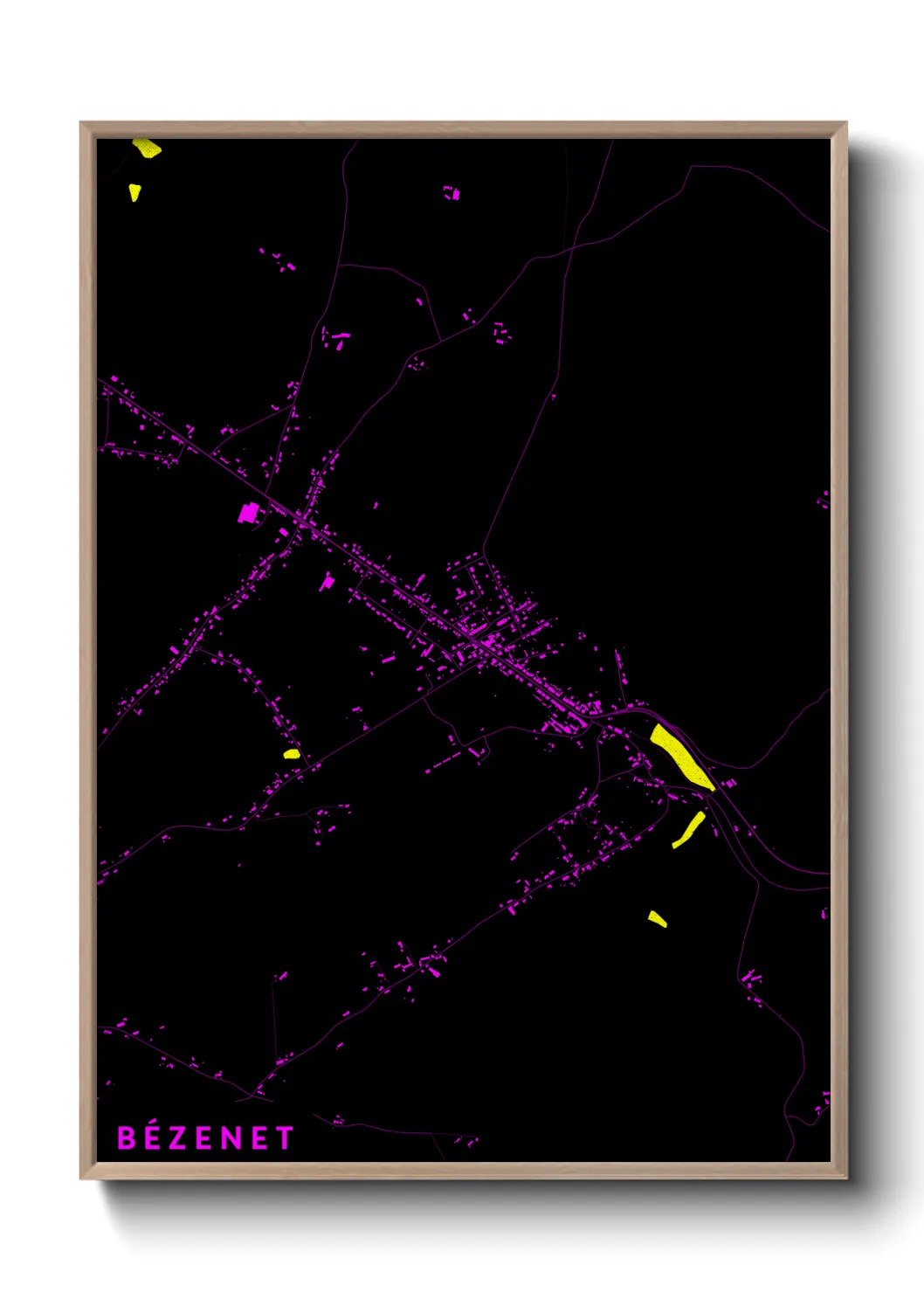 Une affiche de carte sur Bézenet