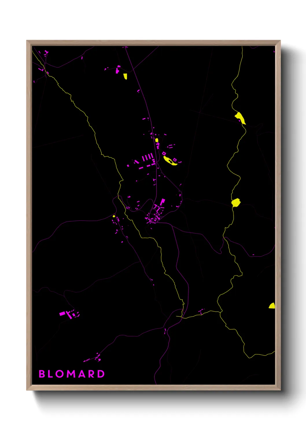 Une affiche de carte sur Blomard