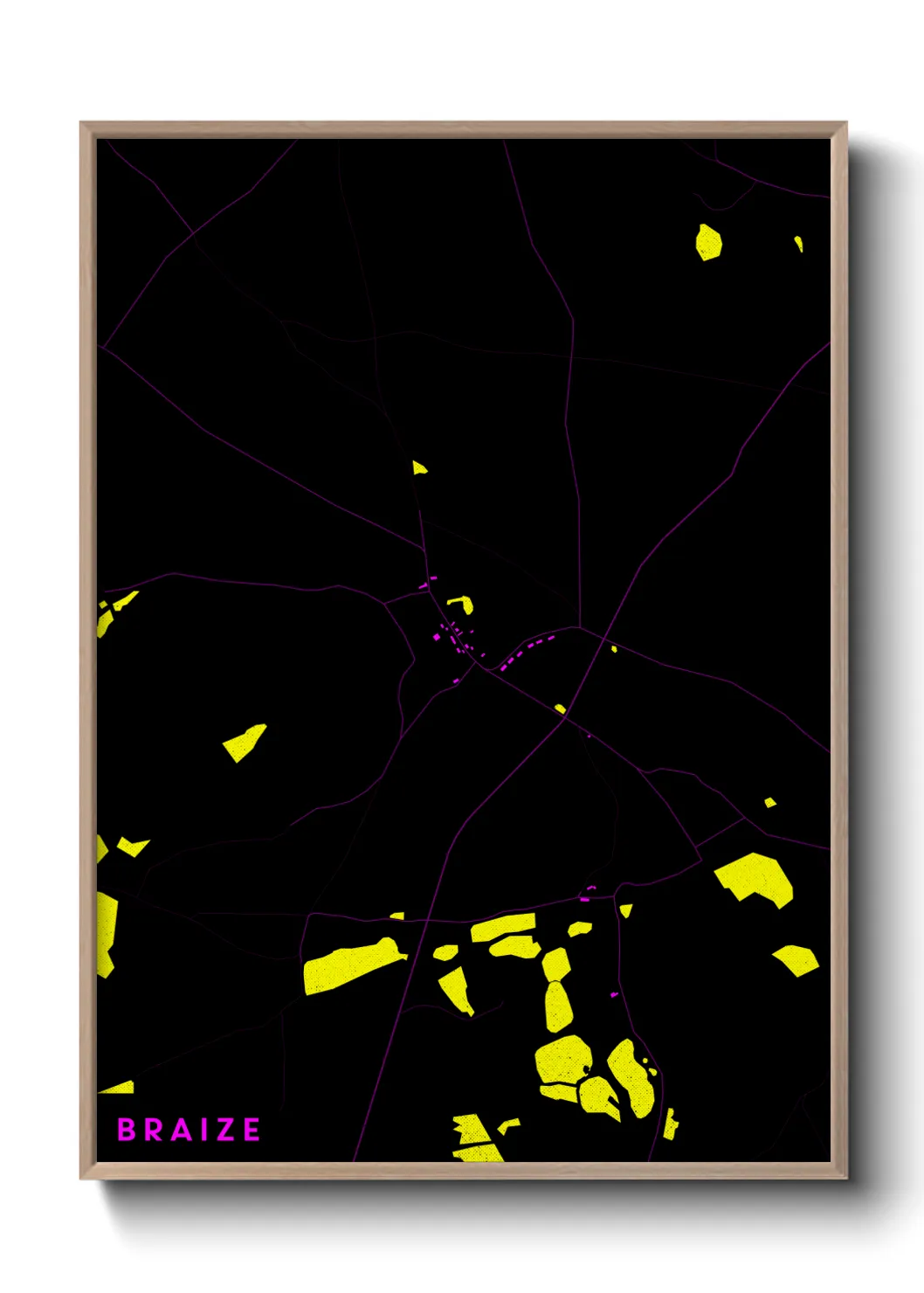 Une affiche de carte sur Braize