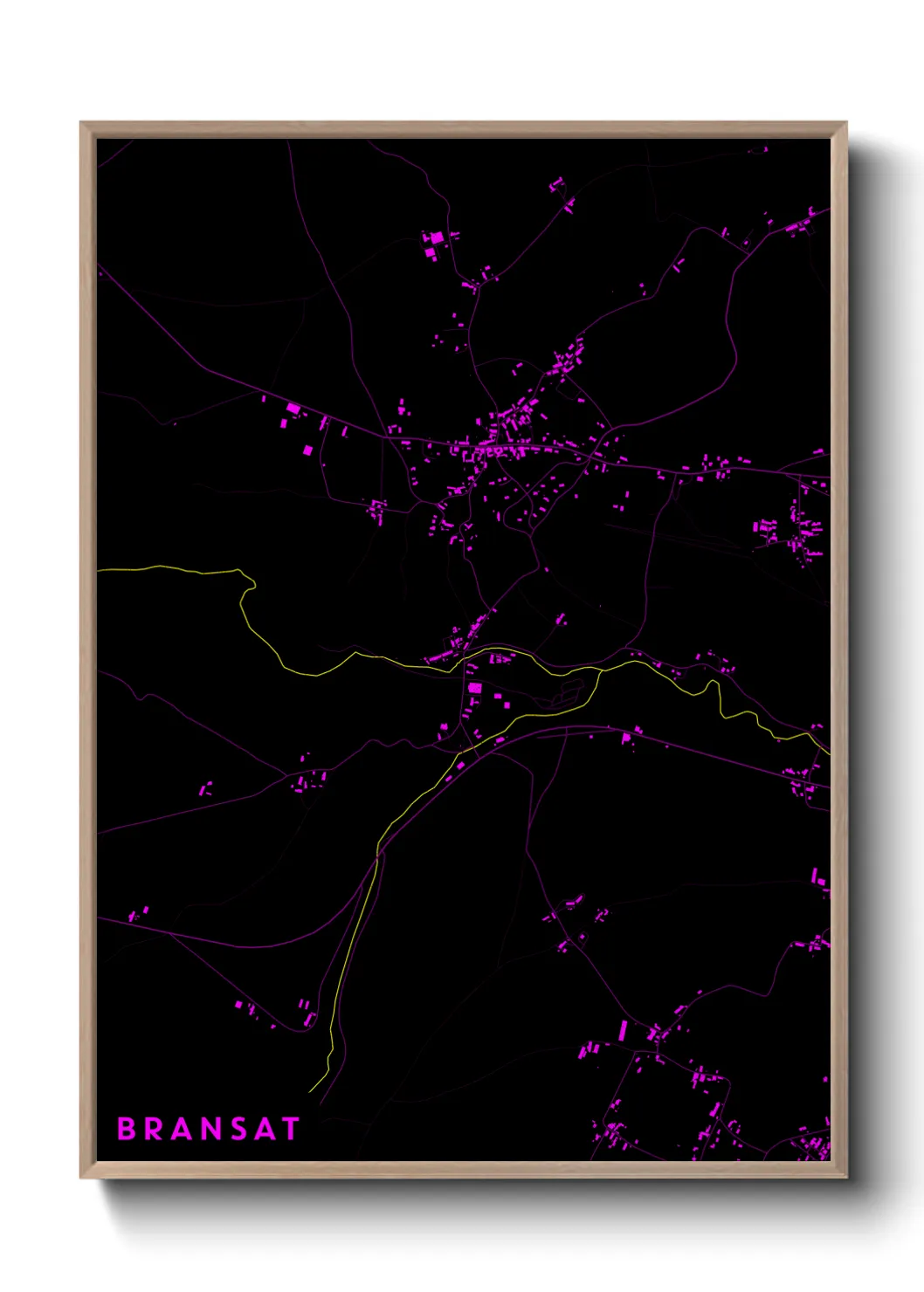 Une affiche de carte sur Bransat