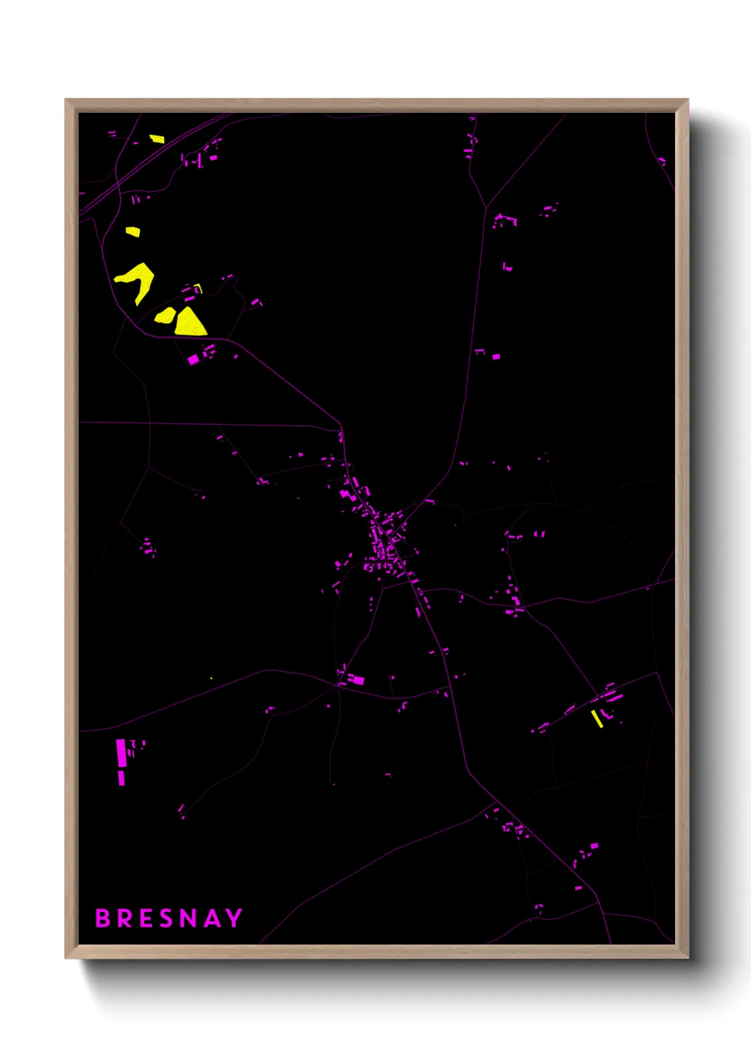 Une affiche de carte sur Bresnay