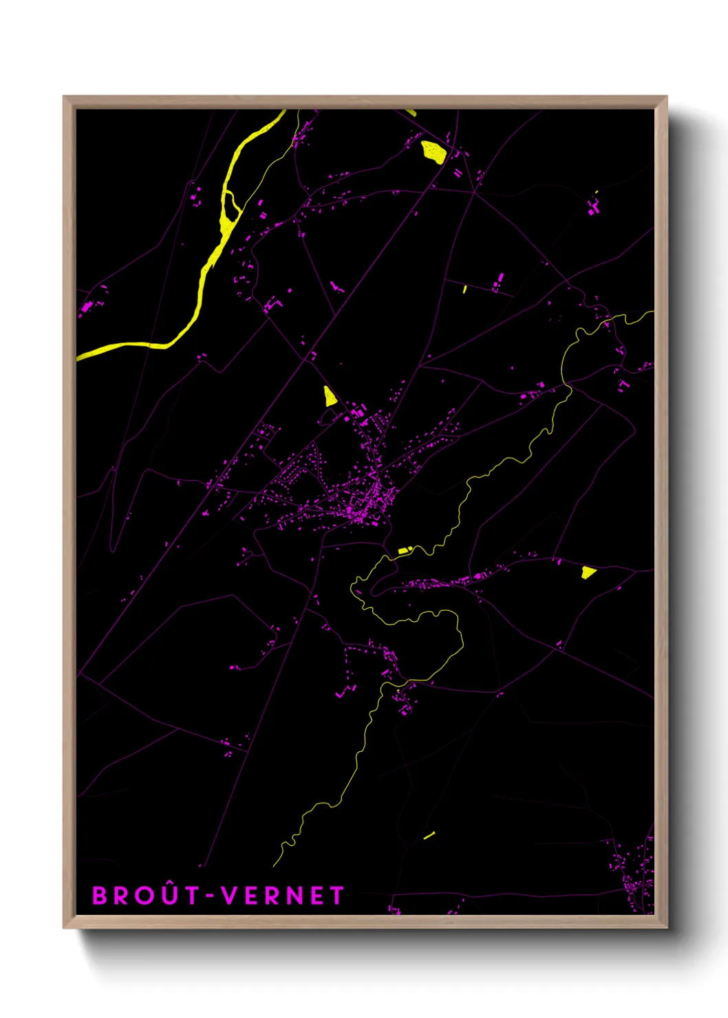 Une affiche de carte sur Broût-Vernet