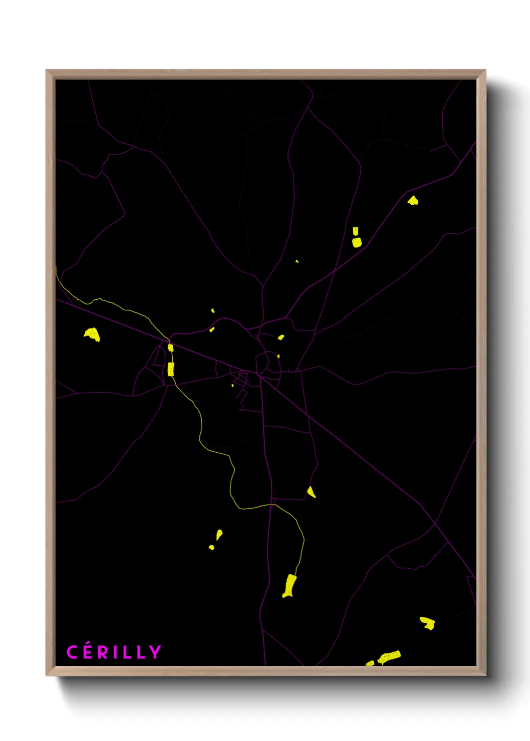 Une affiche de carte sur Cérilly