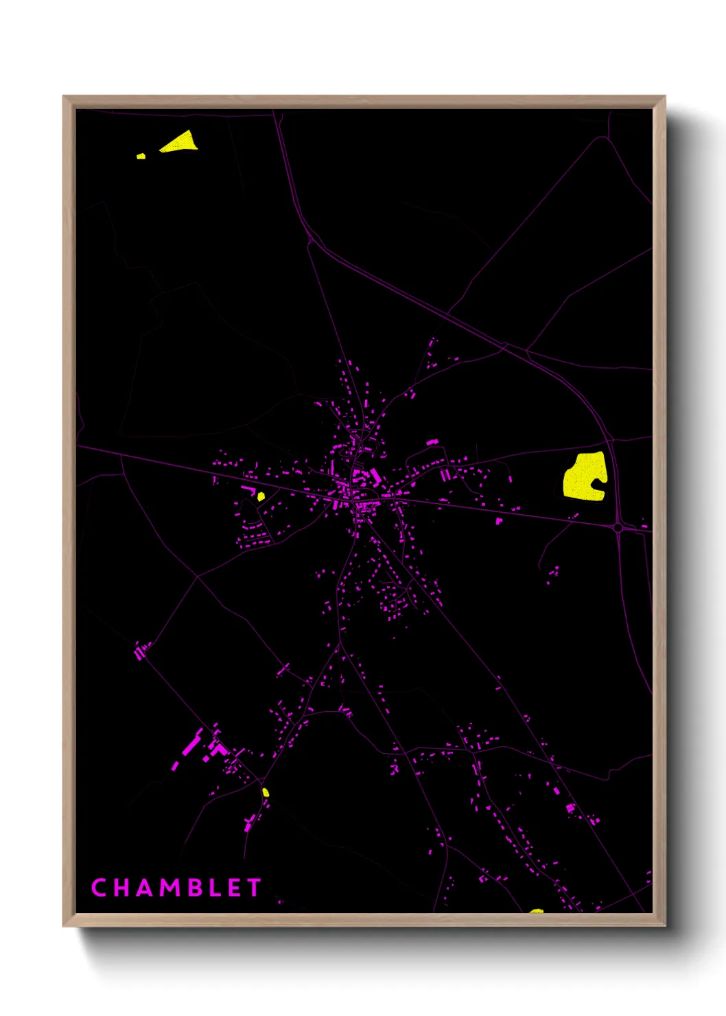 Une affiche de carte sur Chamblet