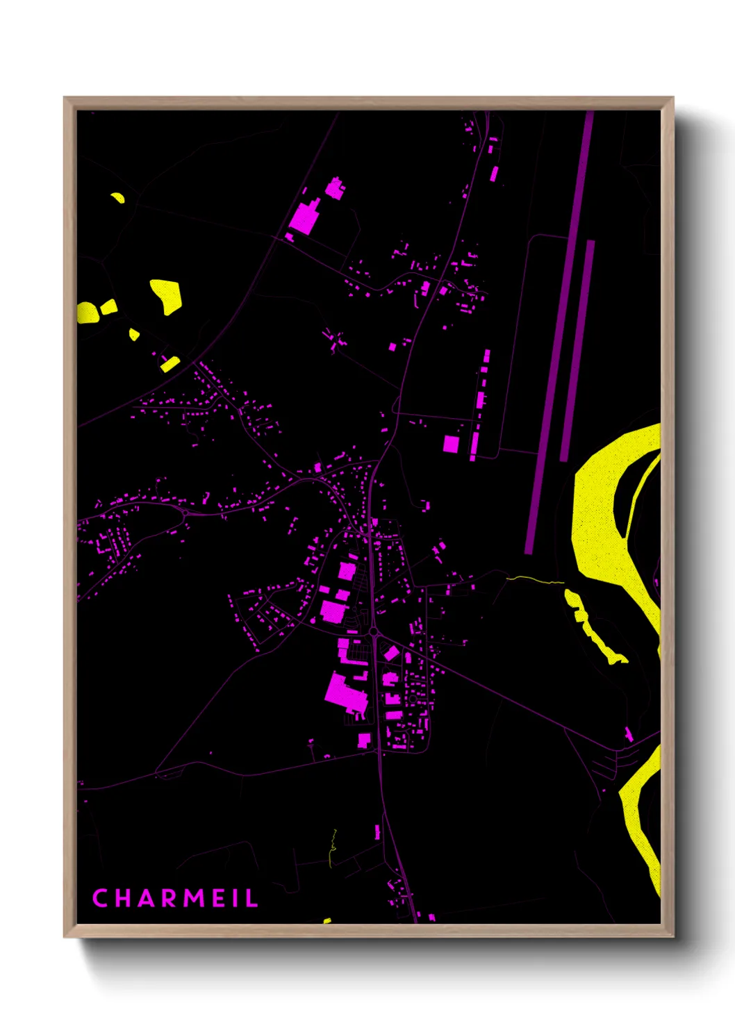 Une affiche de carte sur Charmeil