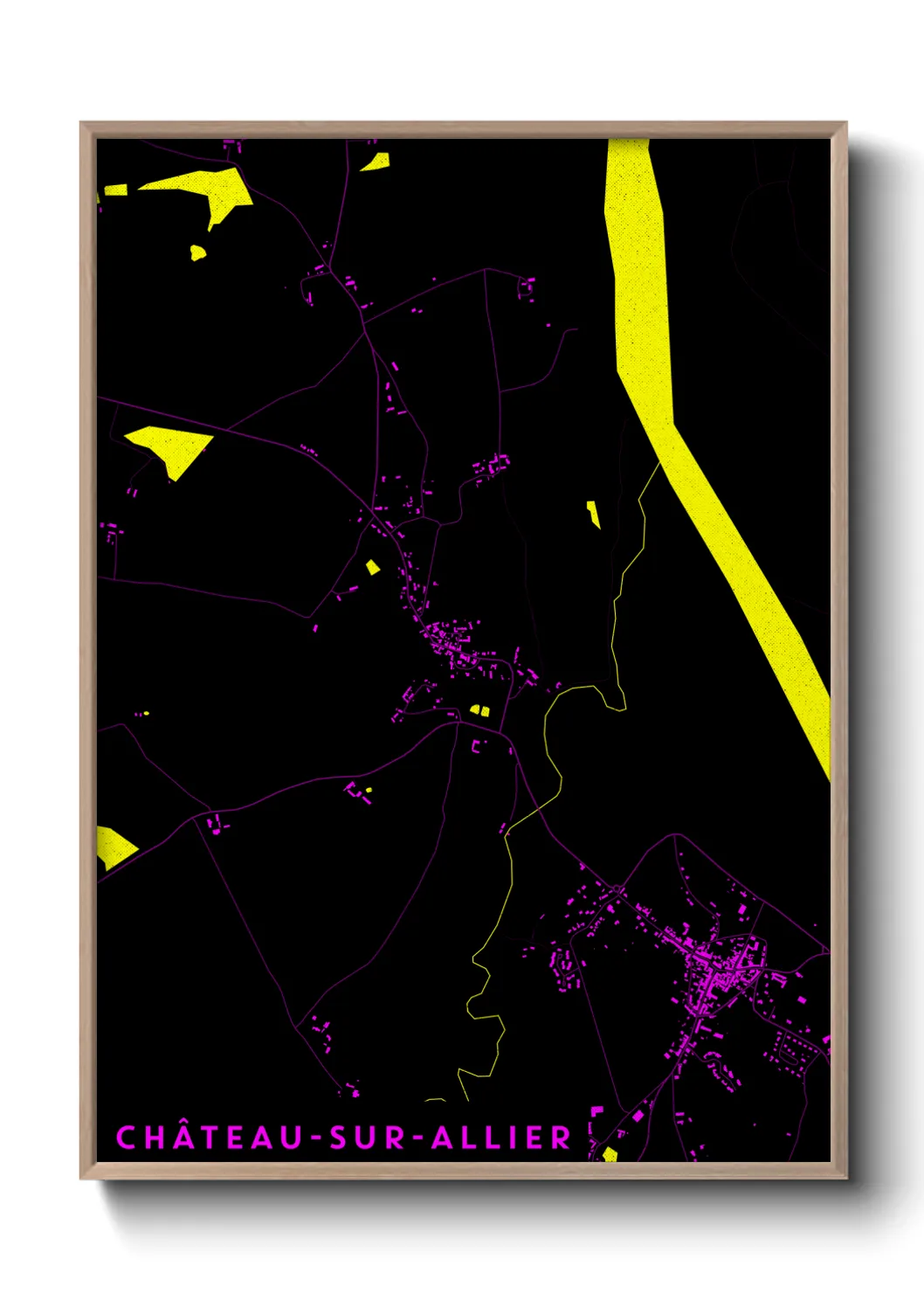 Une affiche de carte sur Château-sur-Allier