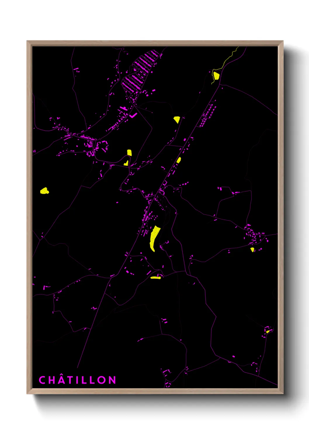 Une affiche de carte sur Châtillon
