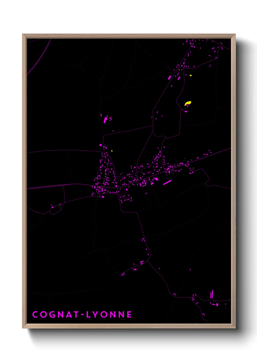 Une affiche de carte sur Cognat-Lyonne