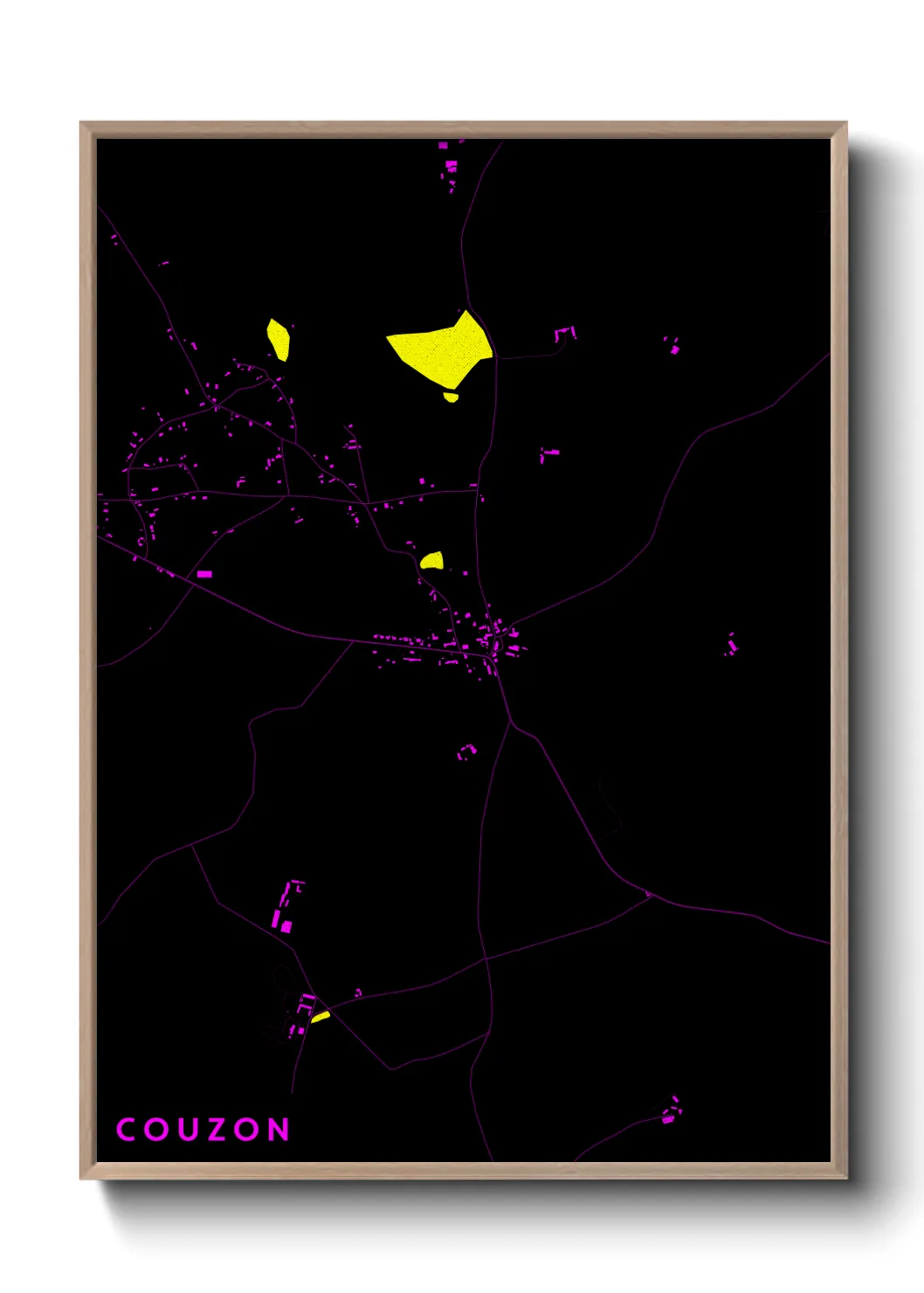 Une affiche de carte sur Couzon