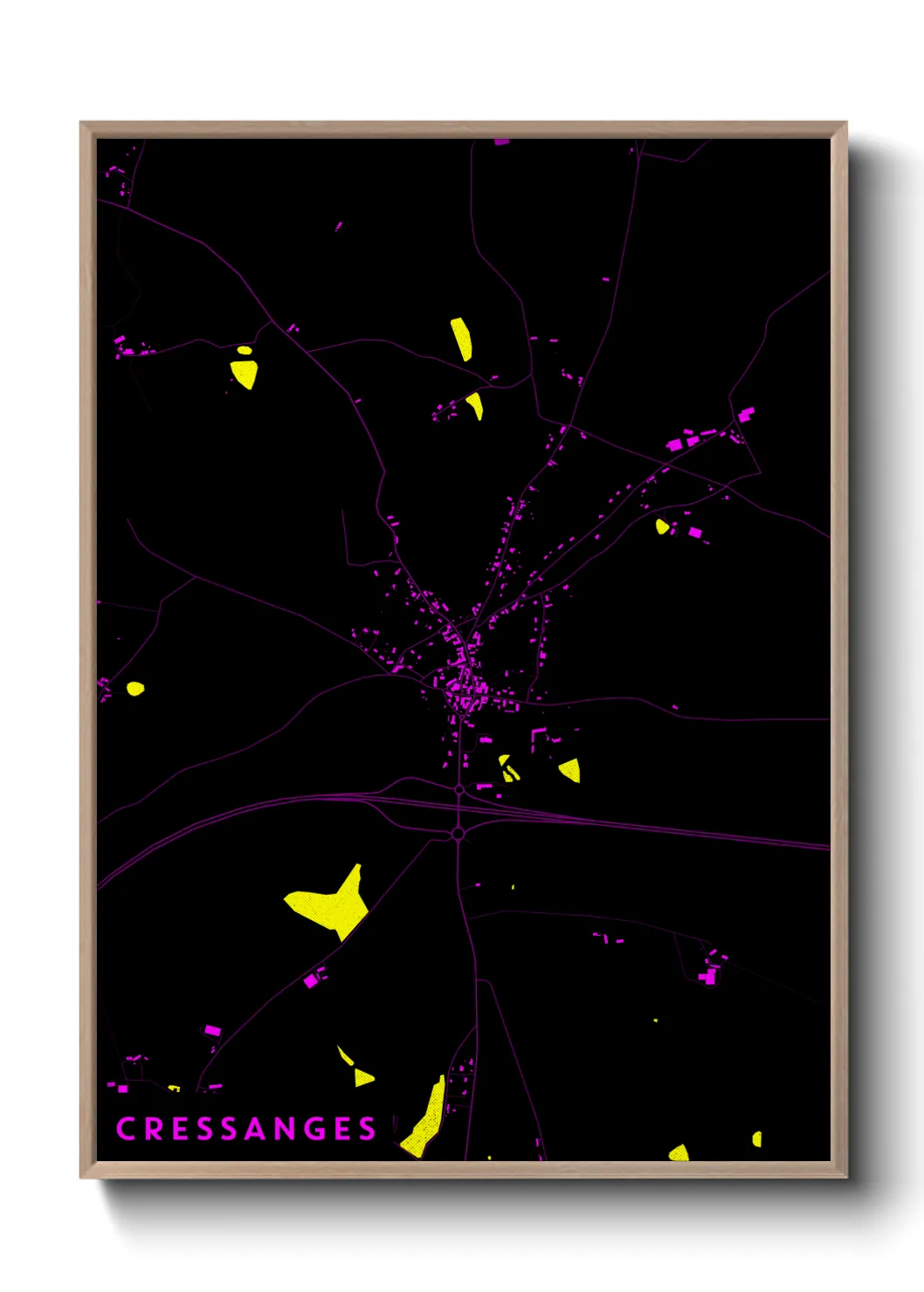 Une affiche de carte sur Cressanges
