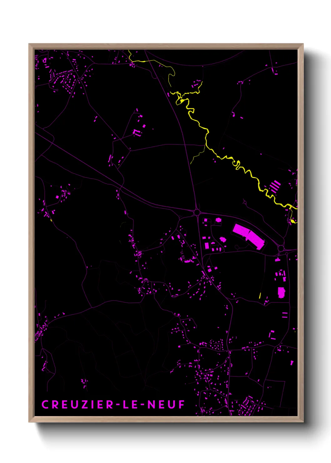 Une affiche de carte sur Creuzier-le-Neuf