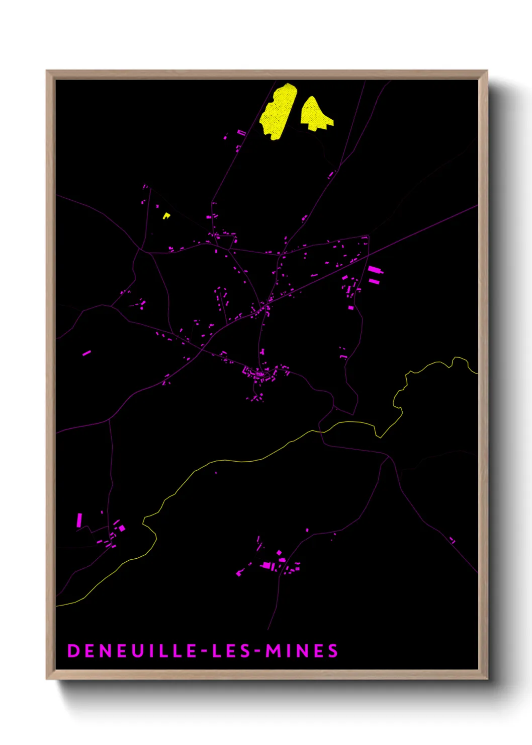 Un poster carteDeneuille-les-Mines