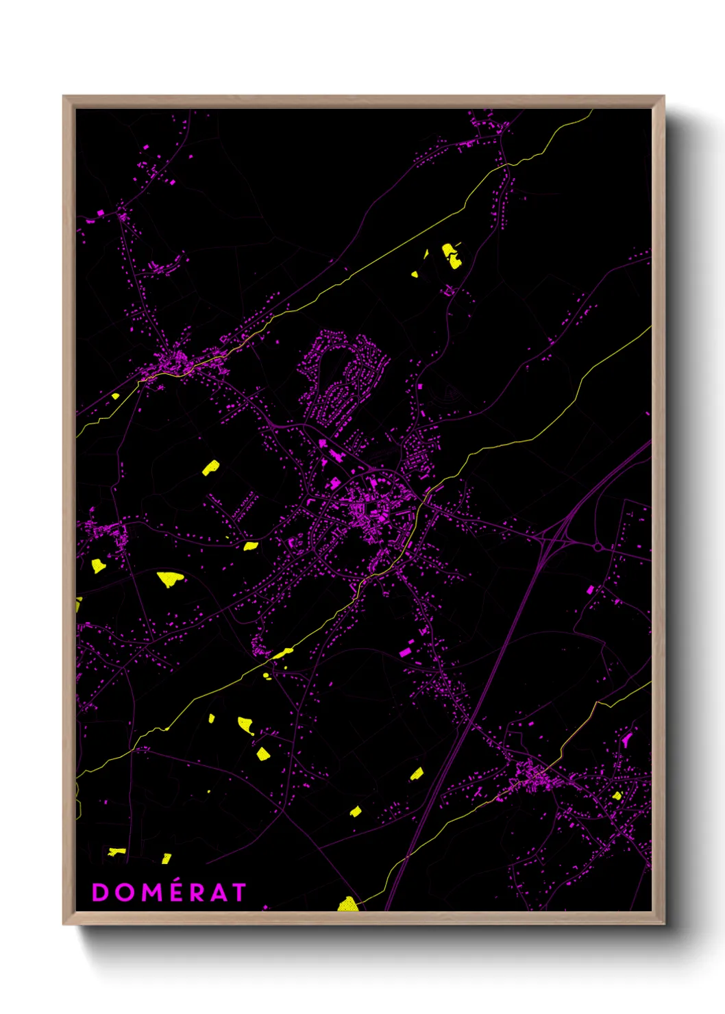Une affiche de carte sur Domérat