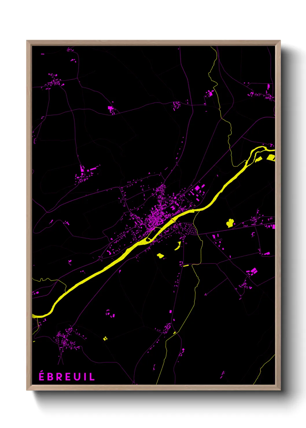 Une affiche de carte sur Ébreuil