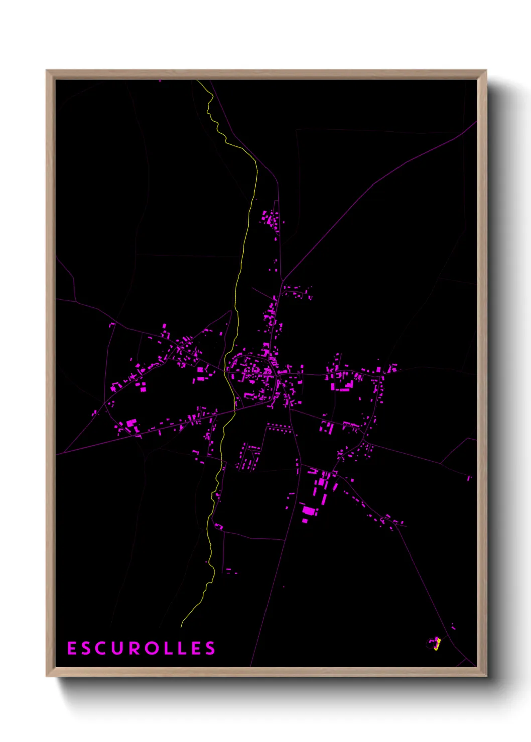 Une affiche de carte sur Escurolles