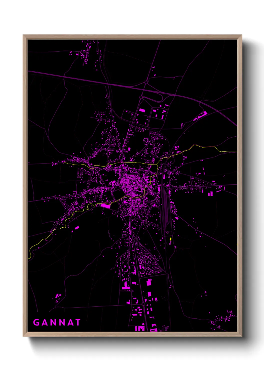 Une affiche de carte sur Gannat