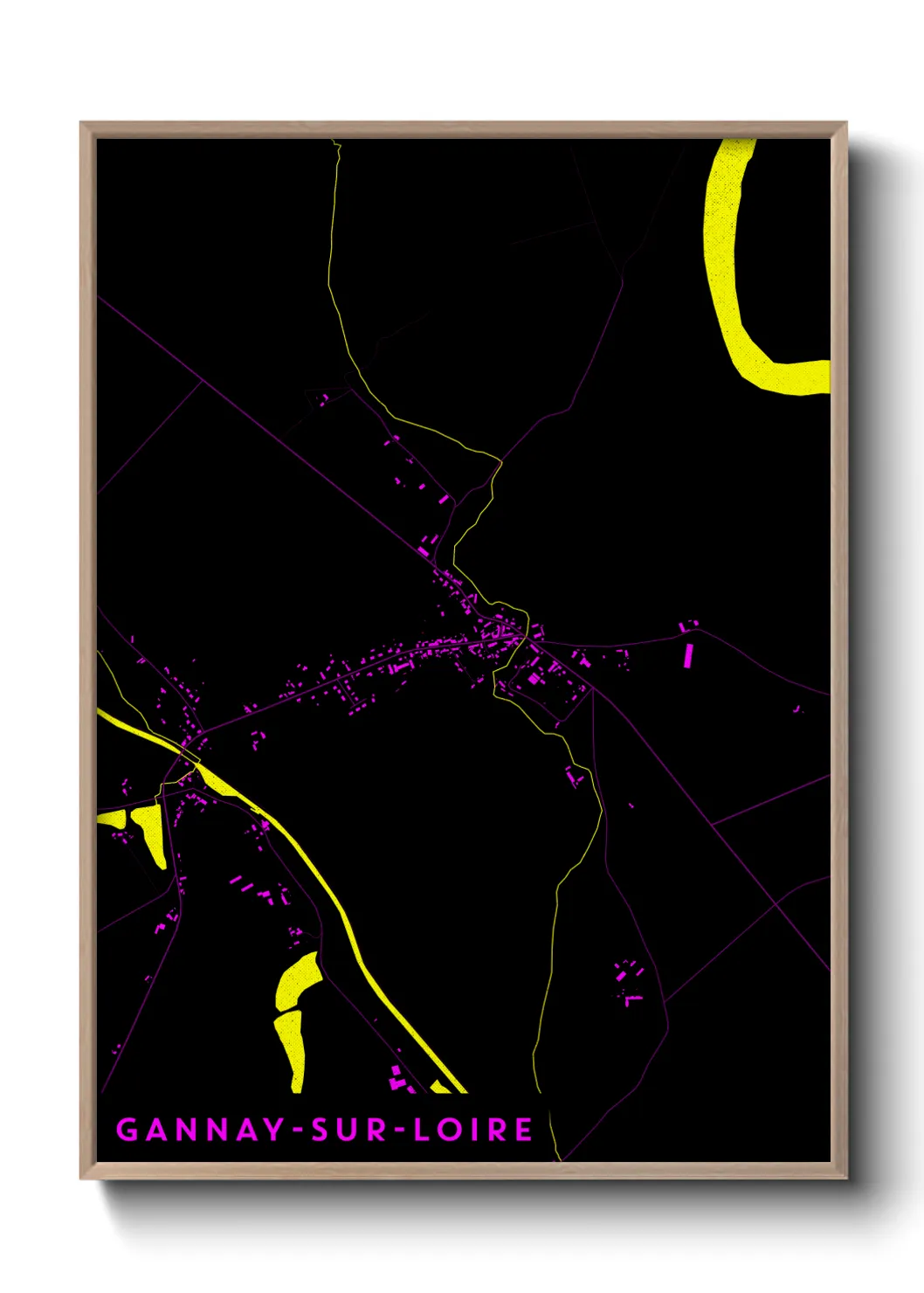 Une affiche de carte sur Gannay-sur-Loire