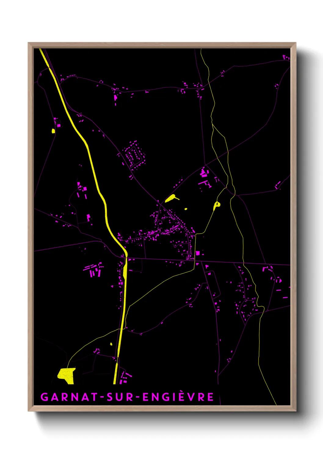 Une affiche de carte sur Garnat-sur-Engièvre