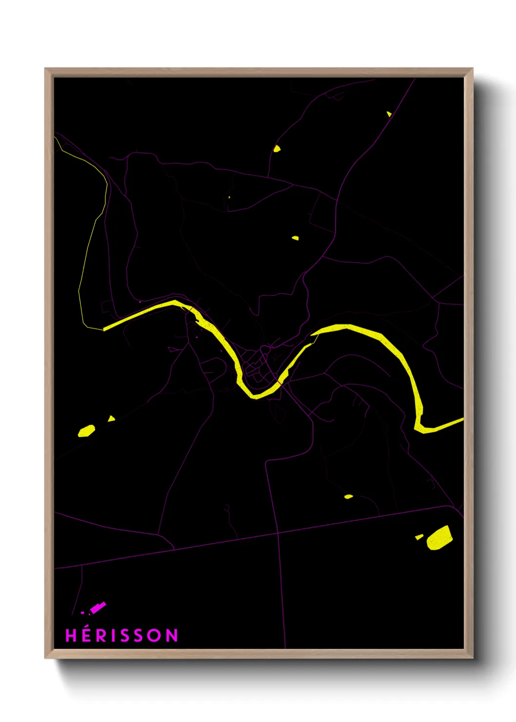 Une affiche de carte sur Hérisson