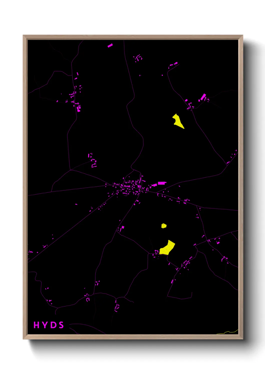 Une affiche de carte sur Hyds