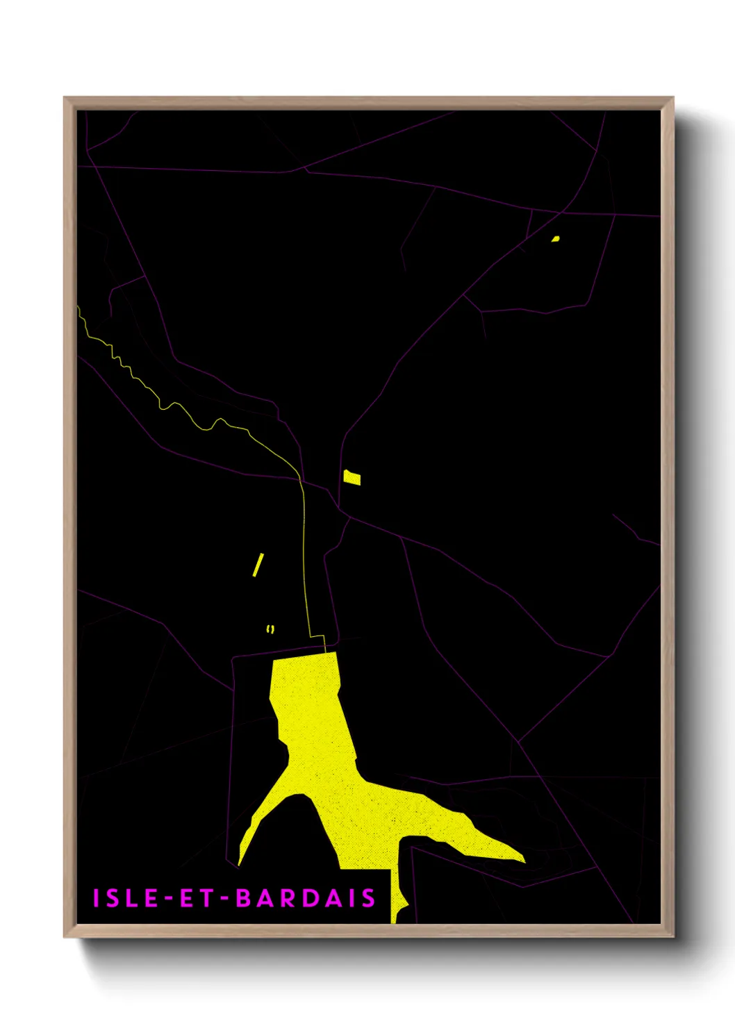 Une affiche de carte sur Isle-et-Bardais