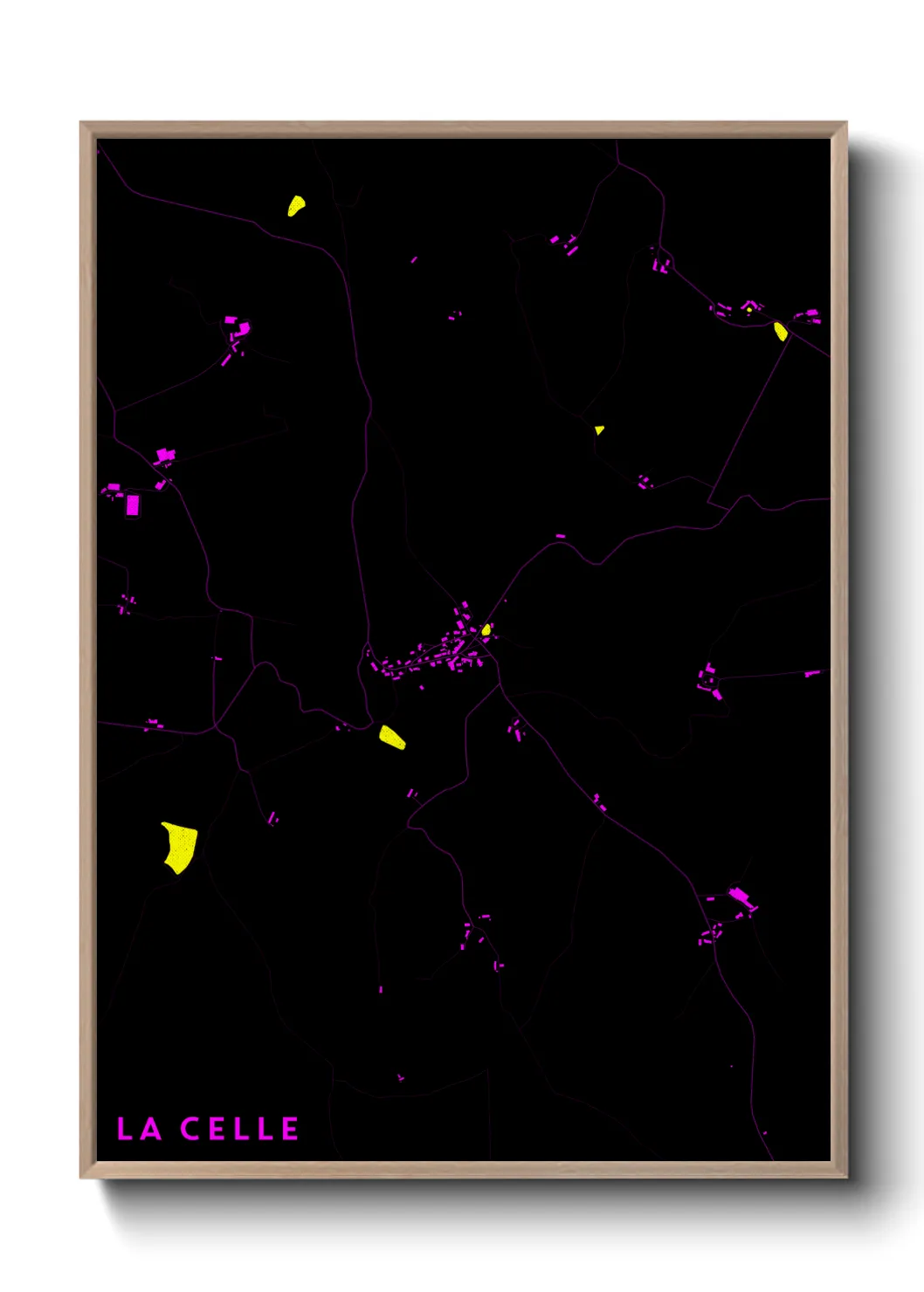 Une affiche de carte sur La Celle