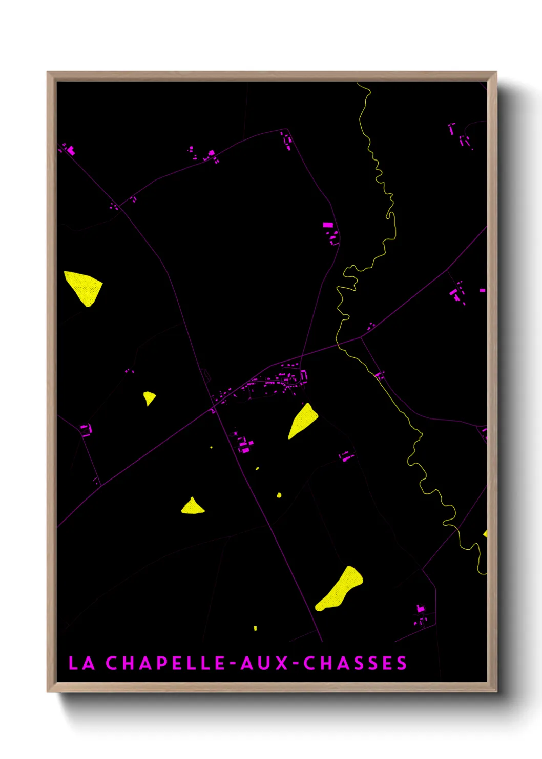 Une affiche de carte sur La Chapelle-aux-Chasses