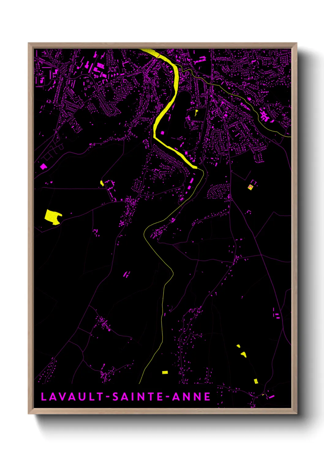 Une affiche de carte sur Lavault-Sainte-Anne